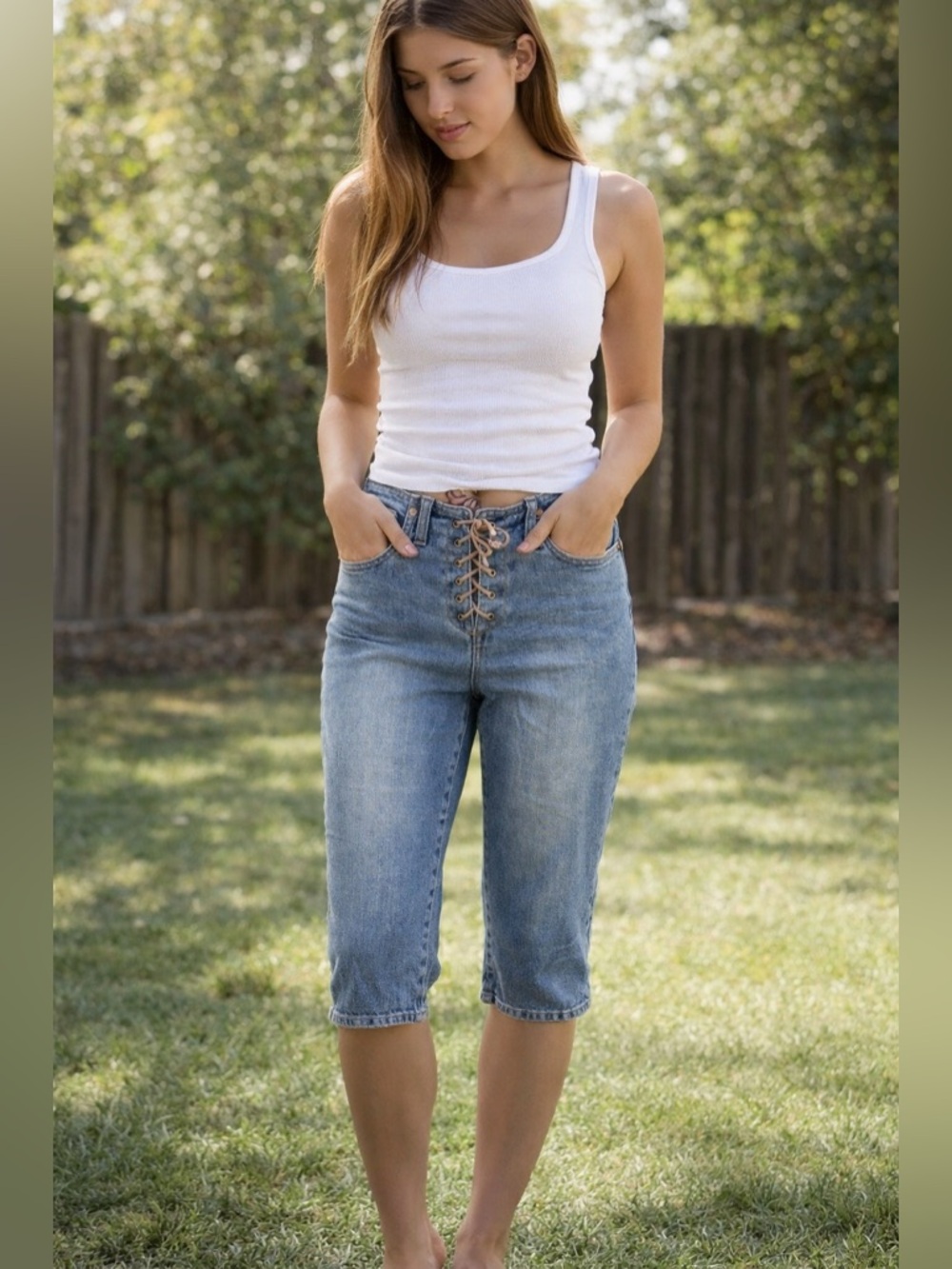 Mudd Yo! Y2K Lace Front Capris size 3